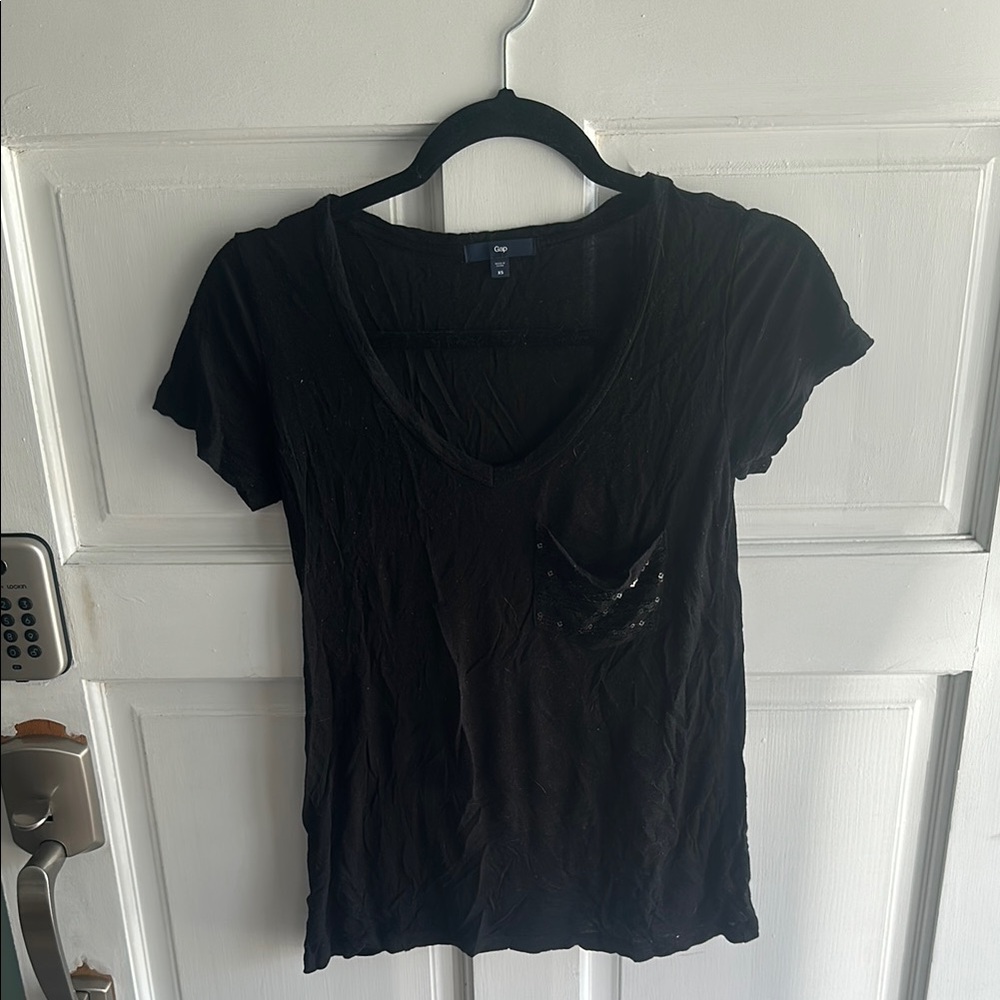 GAP Black Fitted Short Sleeve T-Shirt